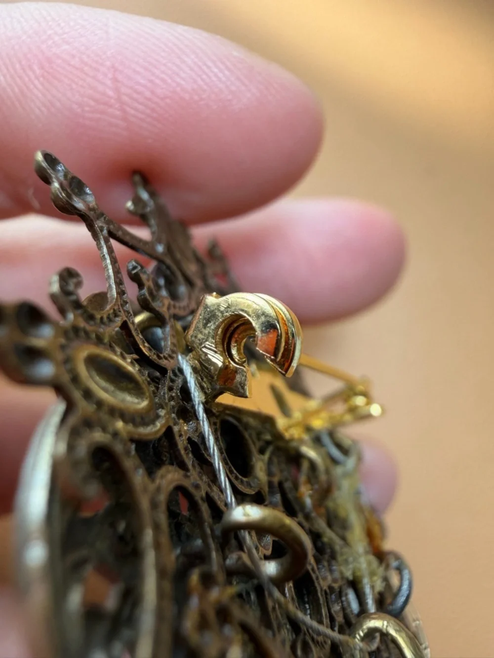 Handmade Vintage Button Collage Brooch – Steampunk Victorian Style - Picture 8 of 12